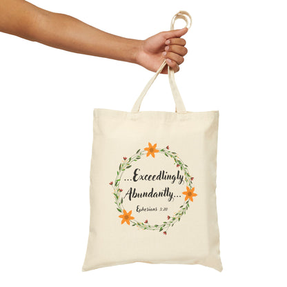 Exceedlingly Abundantly Cotton Canvas Tote Bag