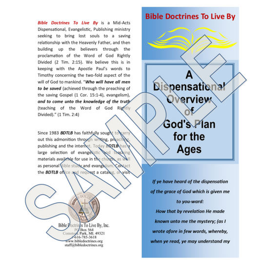 Dispensational Overview Trifold - CHART