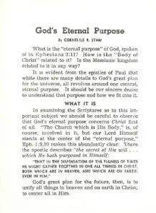 God's Eternal Purpose - FREE