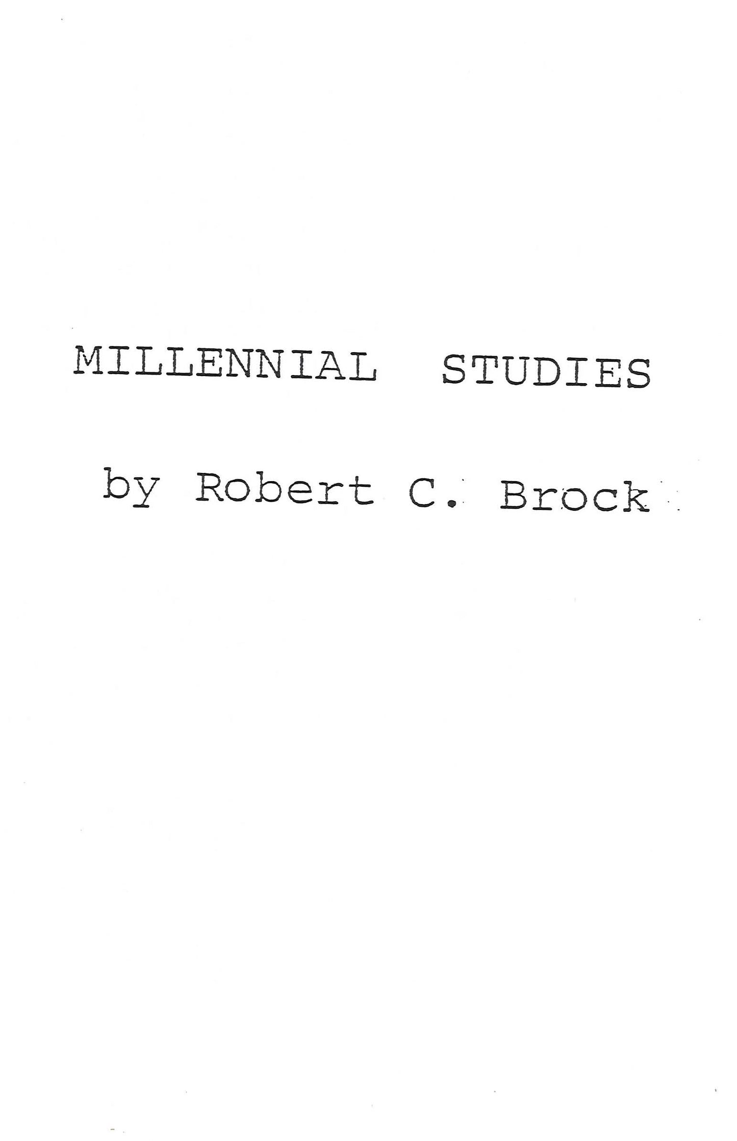 Millennial Studies