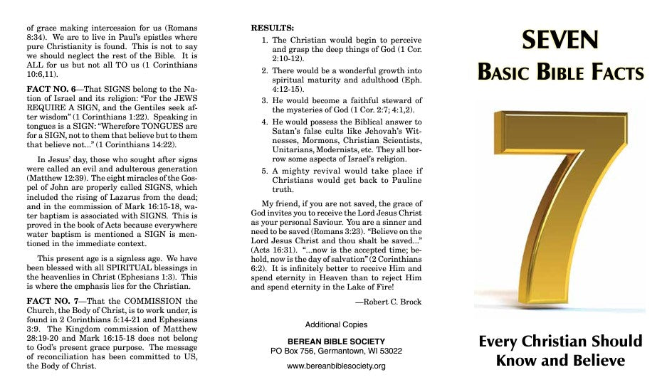 Tract: Seven Basic Bible Facts