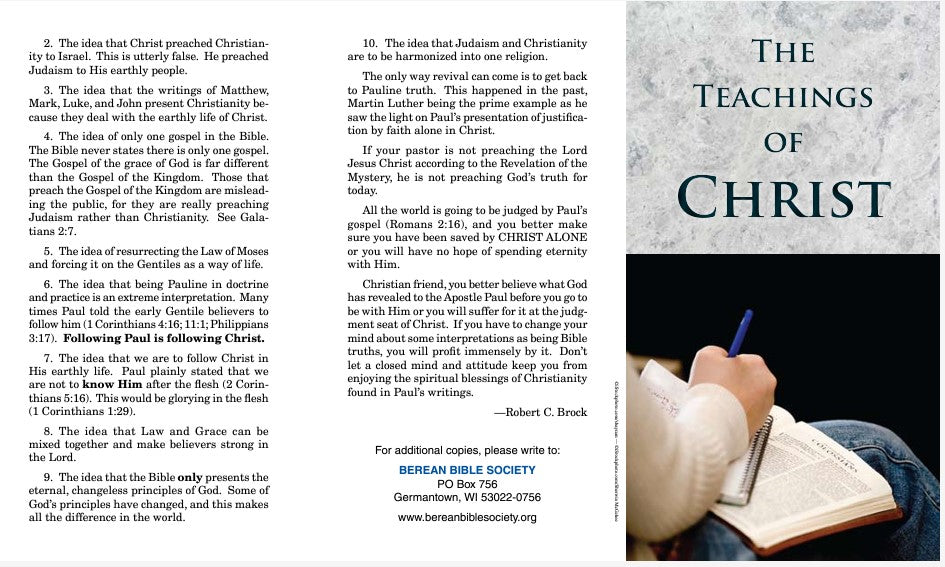 Tract: The Teachings of Christ